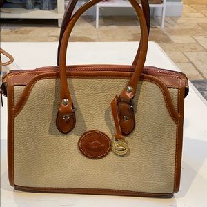 Vintage Dooney & Bourke tan and beige handbag